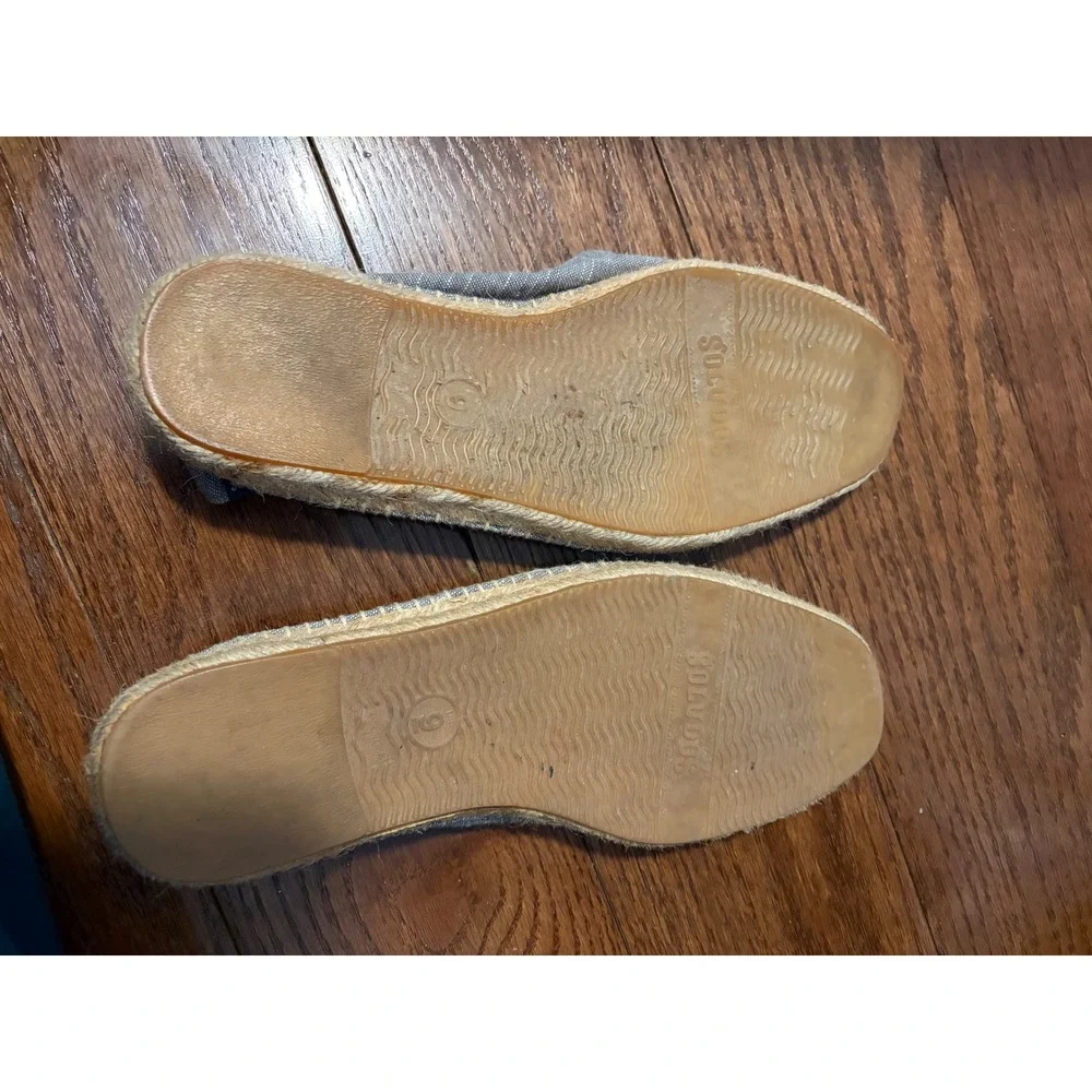 Soludos Chicken and Waffles Embroidered Espadrille Flats Blue Chambray Mens‎ 9